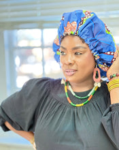 Load image into Gallery viewer, Yoder Ankara Satin Lined Bonnet
