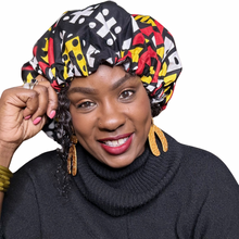 Load image into Gallery viewer, Yoder Ankara Satin Lined Bonnet
