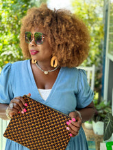 Load image into Gallery viewer, Fire Flame Ankara Clutch
