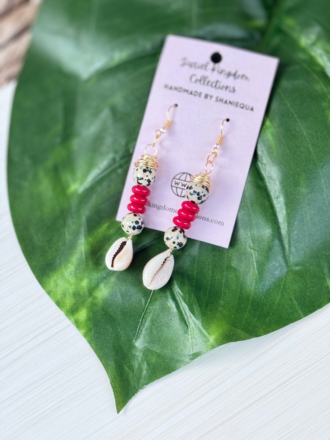 Beaded Cowrie Shell Dangle