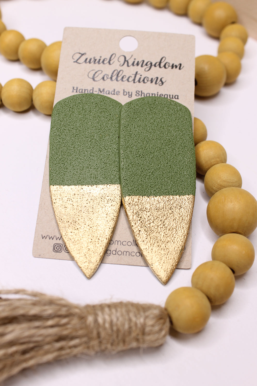 Empire Olive Statement Earring